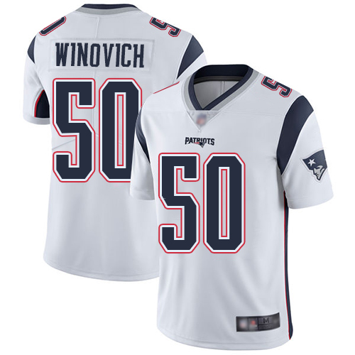 New England Patriots Football #50 Vapor Limited White Men Chase Winovich Road NFL Jersey->youth nfl jersey->Youth Jersey